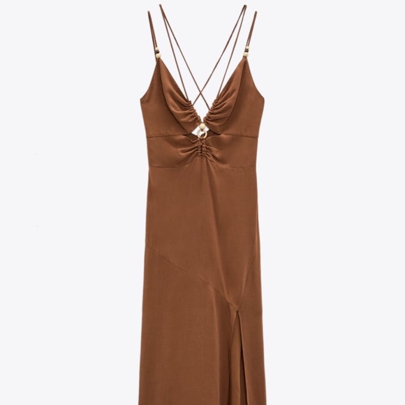 Zara RUSTIC SLIP DRESS - Picture 5 of 12
